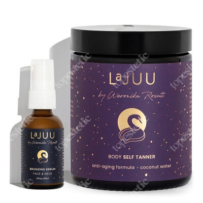 Lajuu Bronzing Set ZESTAW Samoopalacz do ciała 180 ml + Brązujące serum do twarzy 30 ml