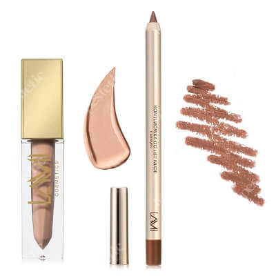 Lami Cosmetics Lip Kit II ZESTAW Pomadka - Nude Master (01) 5 g + Konturówka (kolor Caramel) 1 szt.