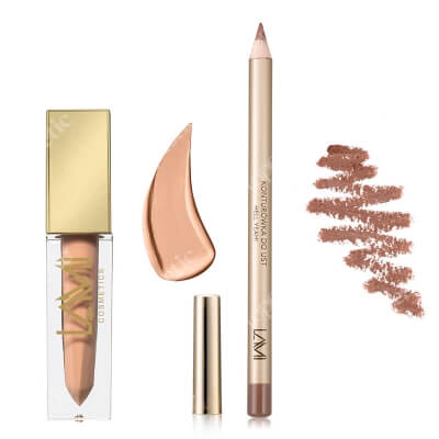 Lami Cosmetics Classic Nude Lip Kit ZESTAW Konturówka HELL YEAH! (kolor Karmel) 1,4 g + Pomadka - Classic Nude (04) 5 g
