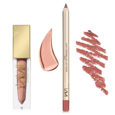 Lami Cosmetics Lip Kit V ZESTAW Pomadka - Dirty Rouge (07) 5 g + Konturówka (kolor Rose) 1 szt.