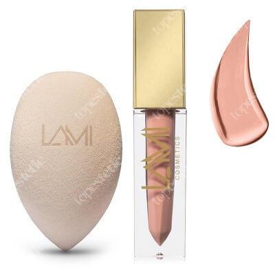 Lami Cosmetics Makeup Blender Sponge + Liquid Lipstick ZESTAW Gąbka do makijażu z proszku kwiatowego 1 szt. + Pomadka kolor - Dirty Rouge (07) 5 g