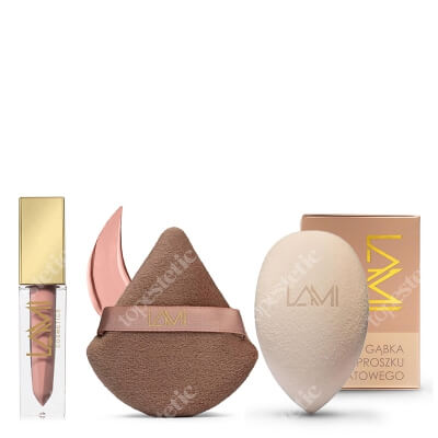 Lami Cosmetics Powder Pink Make Up Set ZESTAW Pomadka - Powder Pink (06) 5 g + Gąbka do makijażu 1 szt. + Puszek do pudru 1 szt.