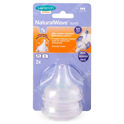 Lansinoh Natural Wave Teats Fast Flow Smoczek o szybkim przepływie 2 szt.