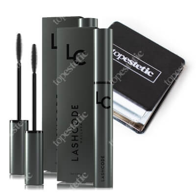 Lashcode Mascara Lashcode Mascara x 2  ZESTAW Pielęgnujący tusz do rzęs 10 ml x 2 + Lusterko kieszonkowe 1 szt