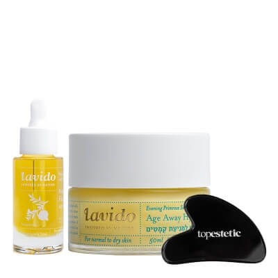 Lavido Age Away Kit ZESTAW Odmładzające serum 30 ml + Krem o działaniu anti-aging 50 ml + Gua Sha 1 szt
