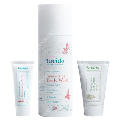 Lavido Body Care ZESTAW Żel nawilżający do mycia ciała 400 ml + Krem do pielęgnacji stóp 120 ml + Krem do rąk 70 ml