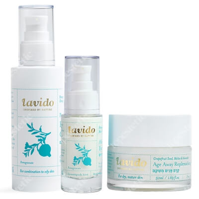 Lavido Facial Cleanser + Age Away Cream + Eye Cream ZESTAW Żel do mycia twarzy 100 ml + Krem odmładzający 50 ml + Krem na okolice oczu 30 ml