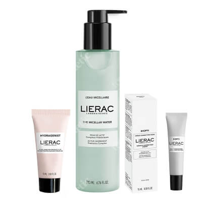 Lierac Beauty Way ZESTAW Woda micelarna 200 ml + Krem wypełniający pod oczy 15 ml + Krem-żel rozświetlający 15 ml