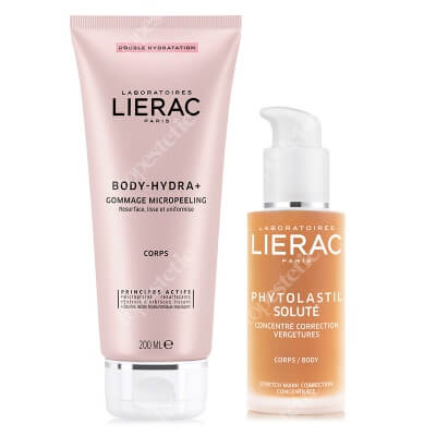 Lierac Body Hydra+ Micropeeling + Phytolastil Solute ZESTAW Mikropeeling 200 ml + Koncentrat korygujący rozstępy 75 ml