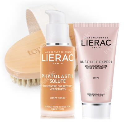 Lierac Firming Body Set ZESTAW Koncentrat korygujący rozstępy 75 ml + Krem do biustu 75 ml + Szczotka do masażu ciała na sucho 1 szt