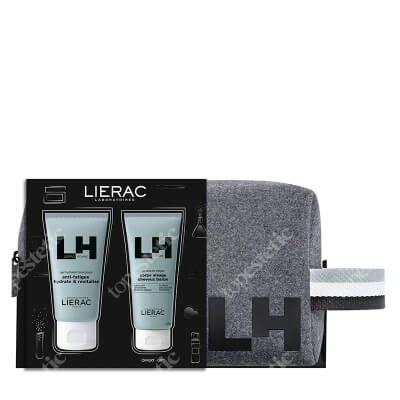 Lierac Homme Set ZESTAW Nawilżający żel energetyzujący 50 ml + Wielofunkcyjny żel pod prysznic 50 ml + Kosmetyczka 1 szt