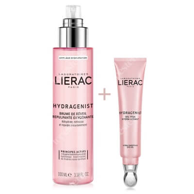 Lierac Hydragenist Mist + Hydragenist Eye Gel ZESTAW Mgiełka na dzień dobry 100 ml + Nawilżąjąco wygładzający żel pod oczy 15 ml