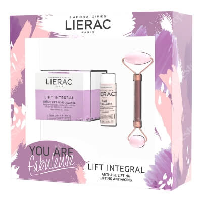 Lierac Lift Integral Set ZESTAW Krem liftingujący 50 ml + Mleczko micelarne 30 ml + Roller do twarzy z różowego kwarcu