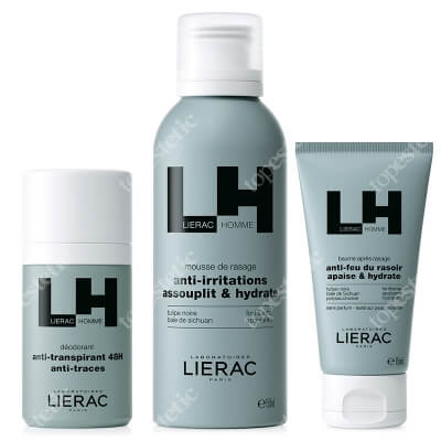 Lierac Men Set ZESTAW Pianka do golenia 150 ml + Antyperspirant 50 ml + Balsam po goleniu 75 ml