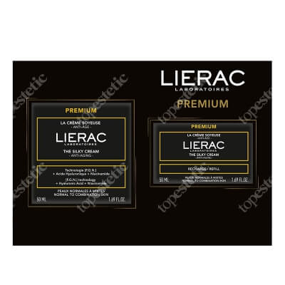 Lierac Premium The Silky Set ZESTAW Jedwabisty krem przeciwzmarszczkowy 50 ml + Jedwabisty krem przeciwzmarszczkowy (wkład) 50 ml