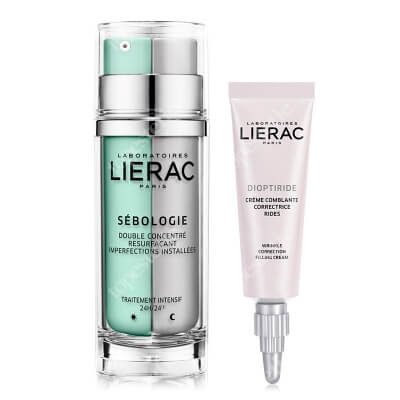 Lierac Protect Your Skin ZESTAW Koncentrat na dzień i noc 2x15 ml + Krem korygujący zmarszczki wokół oczu 15 ml