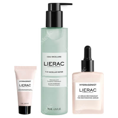 Lierac Radiance And Moisture Feel ZESTAW Woda micelarna 200 ml + Serum nawilżające 30 ml + Krem-żel rozświetlający 15 ml