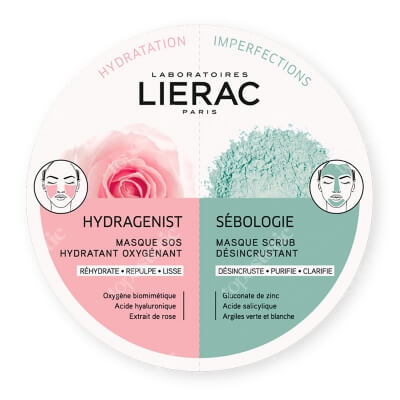 Lierac Sebologie & Hydragenist DuoMask Maseczka oczyszczająco - rozjaśniająca 2 szt