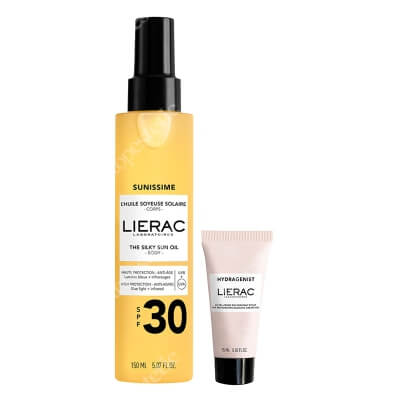 Lierac Sun Body + Radiance Cream-Gel ZESTAW Olejek do ciała SPF 30 150 ml + Krem-żel rozświetlający 15 ml