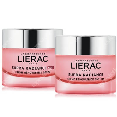 Lierac Supra Radiance Detox + Supra Radiance Cream ZESTAW Odnawiający krem na noc 50 ml + Odnawiający krem 50 ml
