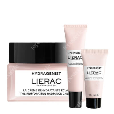 Lierac The Rehydrating Set ZESTAW Krem rozświetlający 50 ml + Krem na okolice oczu 15 ml + Krem-żel rozświetlający 15 ml