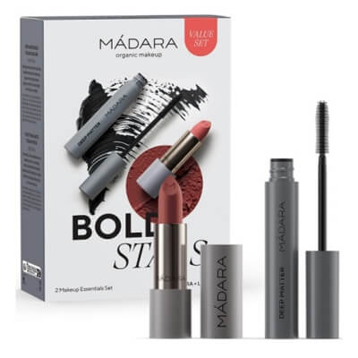 Madara Bold Stars ZESTAW Kremowa pomadka matująca (kolor 32 Warm Nude) 3,8 g + Mascara wyrazista objętość 6 ml