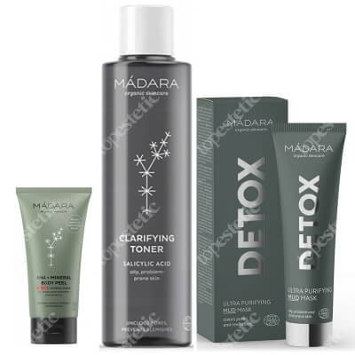 Madara Cleansing Kit + Mini peeling do ciała GRATIS ZESTAW Ultra oczyszczająca maseczka 60 ml + Tonik oczyszczający 200 ml + Peeling do ciała 20 ml