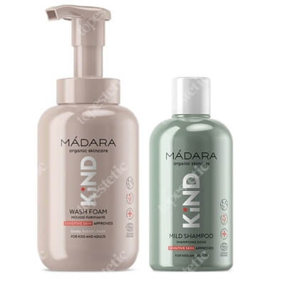 Madara Kind Wash Foam + Kind Mild Shampoo ZESTAW Pianka do mycia dla niemowląt i dzieci 300 ml + Szampon dla niemowląt i dzieci 250 ml