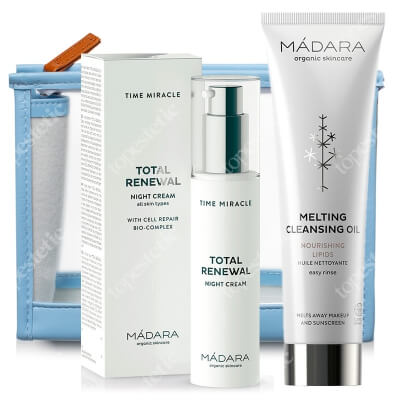 Madara Melting Cleasing Oil + Time Miracle Night Cream  ZESTAW Topniejący olejek oczyszczający 100 ml + Przeciwzmarszczkowy krem na noc 50 ml + Kosmetyczka 1 szt