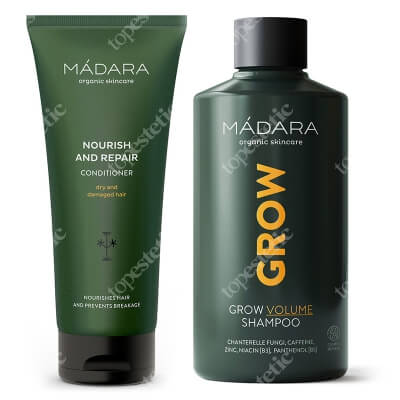 Madara Nourish and Repair Conditioner + Grow Volume Shampoo ZESTAW Odżywka wzmocnienie i naprawa 200 ml + Szampon 250 ml