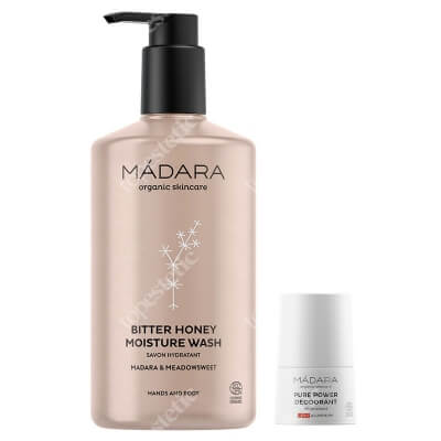 Madara Pure Power Deodorant + Bitter Honey Moisture Wash ZESTAW Dezodorant 50 ml + Nawilżający żel pod prysznic 500 ml