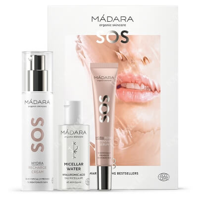 Madara SOS Hydra Star ZESTAW Krem 50 ml + Organiczna woda z kwasem hialuronowym 50 ml + Serum 20 ml