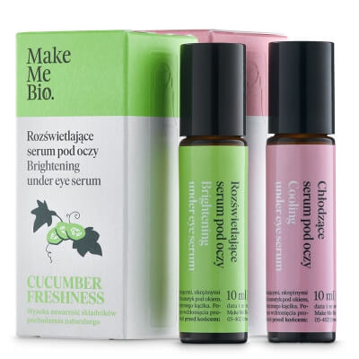 Make Me Bio Garden Roses Roller + Cucumber Freshness Roller ZESTAW Chłodzące serum pod oczy - roller 10 ml + Rozświetlające serum pod oczy - roller 10 ml