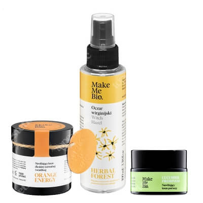 Make Me Bio Orange, Herbal, Cucumber Kit ZESTAW Nawilżający krem dla skóry normalnej i wrażliwej 60 ml + Oczar wirginijski 100 ml + Nawilżający krem pod oczy 15 ml