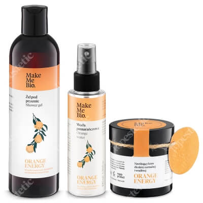 Make Me Bio Orange Set ZESTAW Żel pod prysznic 300 ml + Woda pomarańczowa 100 ml + Nawilżający krem dla skóry normalnej i wrażliwej 60 ml