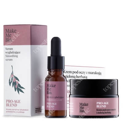 Make Me Bio Under Eye Cream  + Pro Age Blend Serum ZESTAW Krem pod oczy z marakują i zieloną herbatą 15 ml + Silne wygładzenie zmarszczek 15 ml