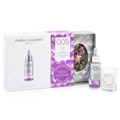 Maria Galland Coffret Ultim 'Boost Lifting ZESTAW Płatki róży damasceńskiej 5 g + Relaksująca Świeca z Białą Herbatą 35 g + Niezwykły efekt liftingu 15 ml