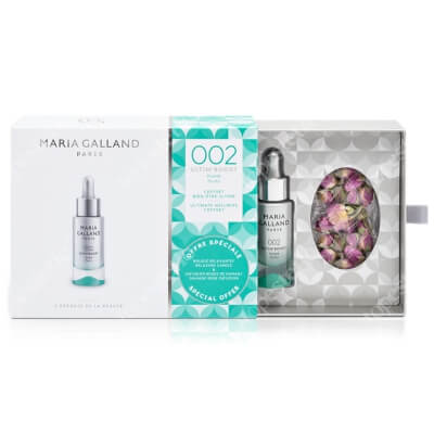 Maria Galland Coffret Ultim 'Boost Purity ZESTAW Płatki róży damasceńskiej 5 g + Relaksująca Świeca z Białą Herbatą 35 g + Niezwykłe oczyszczenie 15 ml