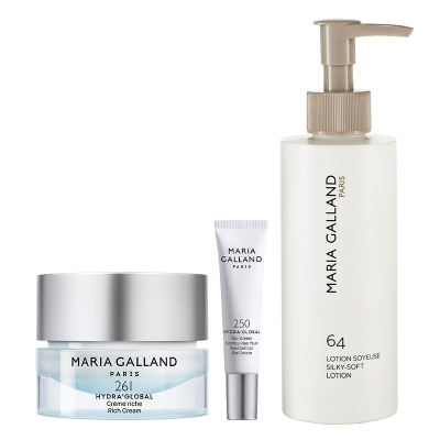 Maria Galland Morning Moisturising ZESTAW Tonik jedwabny 200 ml + Krem po oczy 15 ml + Bogaty krem nawilżający dla cer suchych 50 ml