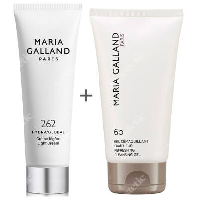 Maria Galland Refreshing Cleansing Gel (60) + Hydra Global Light Cream (262) ZESTAW Odświeżający żel do mycia 150 ml + Lekki krem nawilżający dla cer mieszanych 50 ml