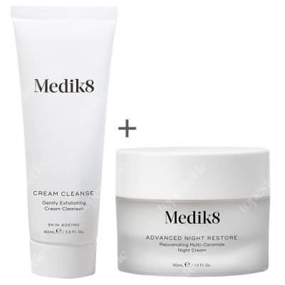 Medik8 Advanced Night Restore + Cream Cleanse ZESTAW Odbudowujący krem naprawczy na noc 50 ml + Krem do demakijażu 40 ml