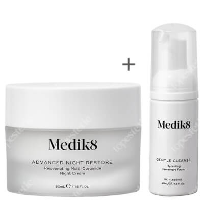 Medik8 Advanced Night Restore + Gentle Cleanse ZESTAW Odbudowujący krem naprawczy na noc 50 ml + Rozmarynowa pianka oczyszczająca 40 ml