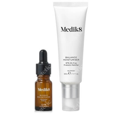 Medik8 Balance Moisturiser with Glycolic Acid ZESTAW Probiotyczny krem matujący z kwasami AHA 50 ml + Aktywator 1 szt