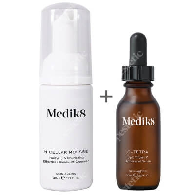 Medik8 C-Tetra + Micellar Mousse ZESTAW Serum z witaminą C i antyoksydantami 30 ml + Odżywczy mus oczyszczający 40 ml