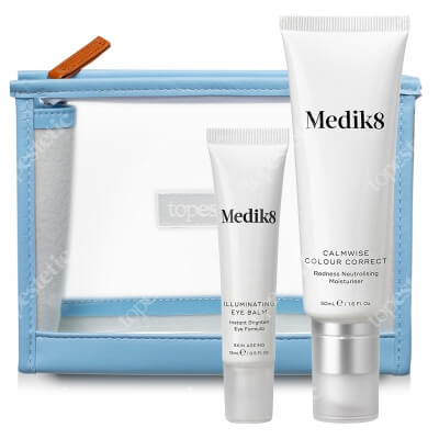 Medik8 Calmwise Colour Correct + Illuminating Eye Balm  ZESTAW Krem neutralizujący z natychmiastowym efektem maskującym 50 ml + Krem pod oczy 15 ml + Kosmetyczka 1 szt