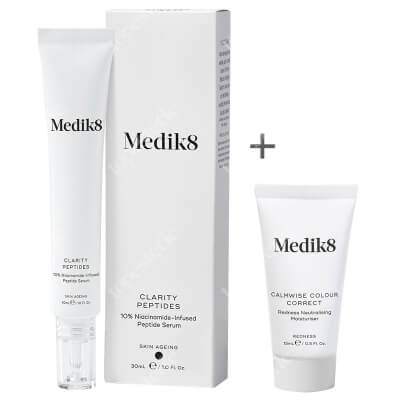 Medik8 Clarity Peptides + Calmwise Colour Correct ZESTAW Serum peptydowe z niacynamidem 30 ml + Krem neutralizujący z natychmiastowym efektem maskującym 15 ml