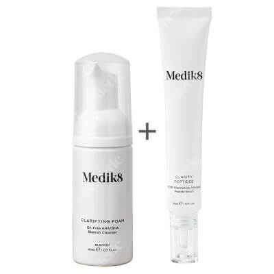 Medik8 Clarity Peptides + Clarifying Foam ZESTAW Serum peptydowe z niacynamidem 30 ml + Bezolejowa pianka oczyszczająca z kwasami AHA/BHA 40 ml