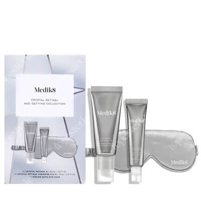 Medik8 Crystal Retinal Age - Defying Collection ZESTAW Stabilne serum na noc o wysokiej mocy z aldehydem retinowym 30 ml + Krem pod oczy z retinalem 15 ml + Maska na oczy 1 szt