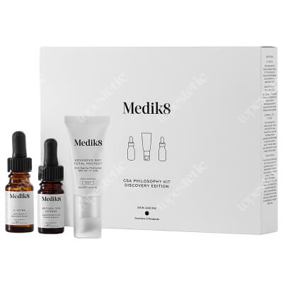 Medik8 Csa Philosophy Kit Discovery Edition ZESTAW Serum z witaminą C 10 ml + Krem nawilżający SPF 30 15 ml + Serum z witaminą A 5 ml