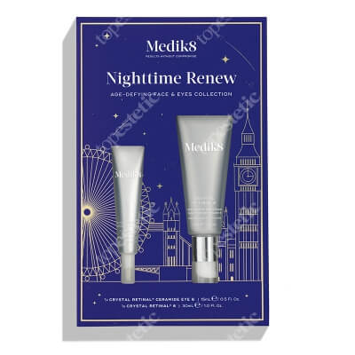 Medik8 Nighttime Renew ZESTAW Stabilne serum na noc o wysokiej mocy z aldehydem retinowym 30 ml + Krem pod oczy z retinalem 15 ml